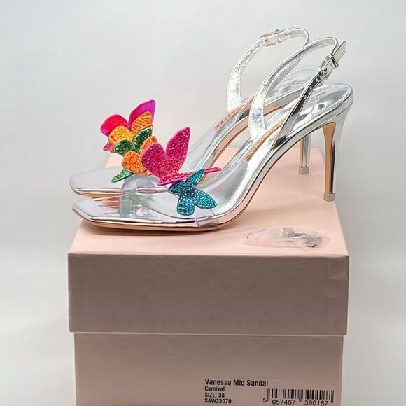 Sophia Webster Vanessa Embellished Butterfly Slingback Sandals size 38 - Picture 11 of 13